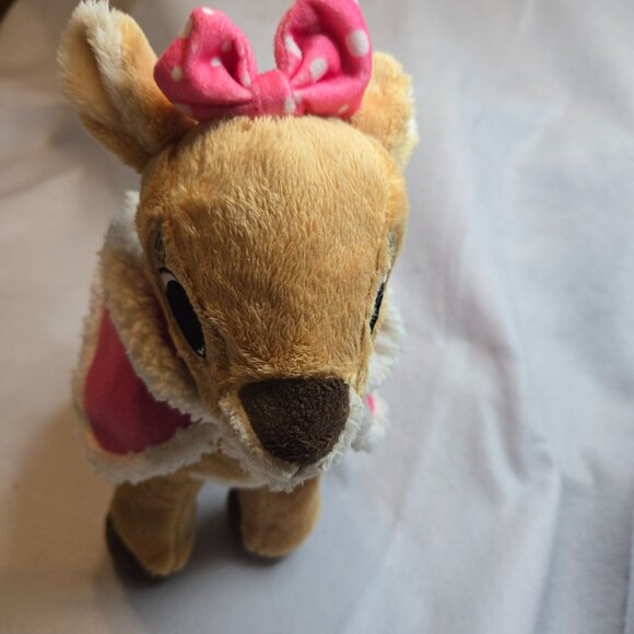 Dan Dee Clarice Reindeer Plush Rudolph Stuffed Animal Girlfriend Pink Bow Cape - Picture 3 of 9